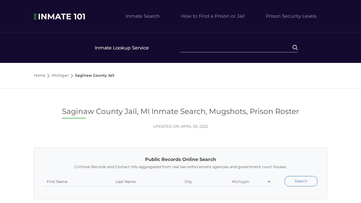 Saginaw County Jail, MI Inmate Search, Mugshots, Prison Roster